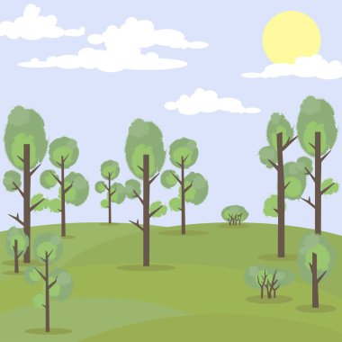 vektör çizim parkı açık ve kapalı