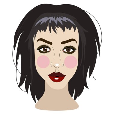 güzel genç esmer kadın vektör çizim