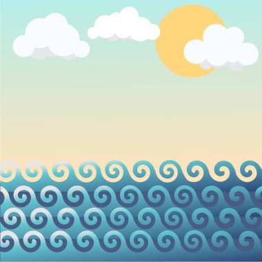 Deniz manzarasının vektör çizimi