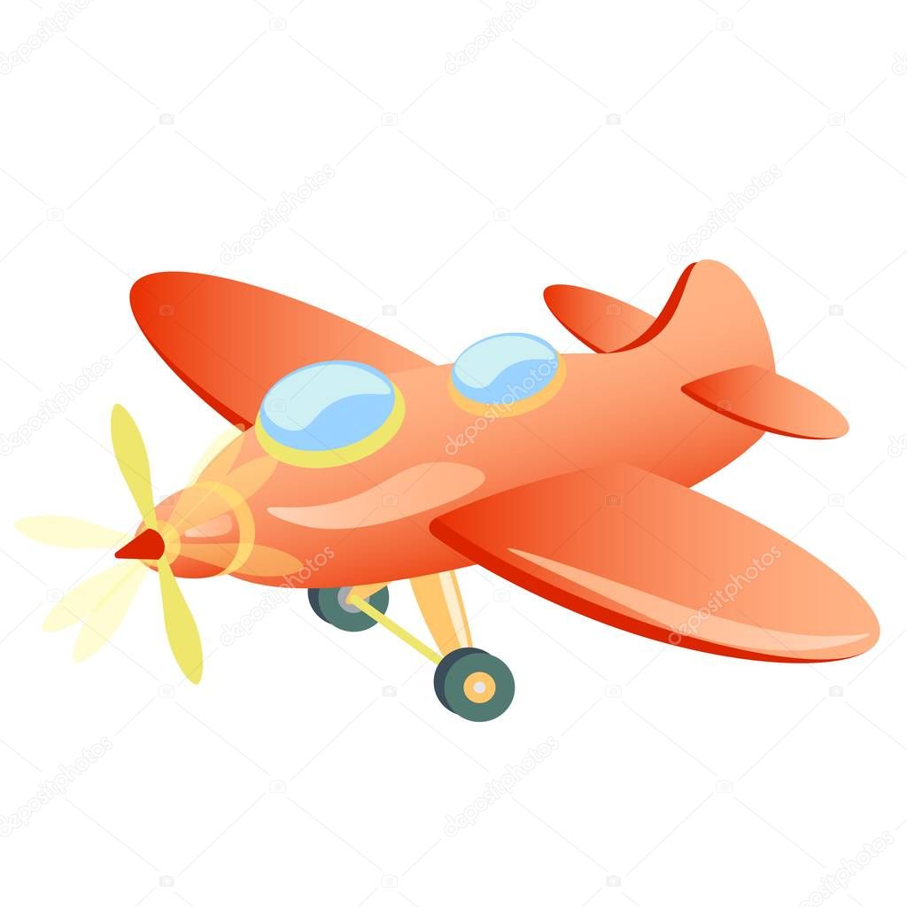 vector illustration of a cartoon airplane on white background