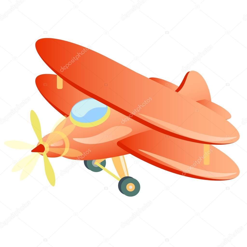 vector illustration of a cartoon airplane on white background