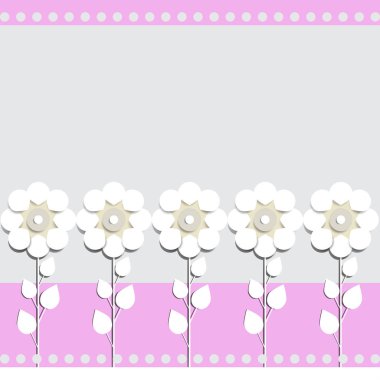 Kağıt çiçekler kutlama arka plan metin yerleşim için vektör çizim