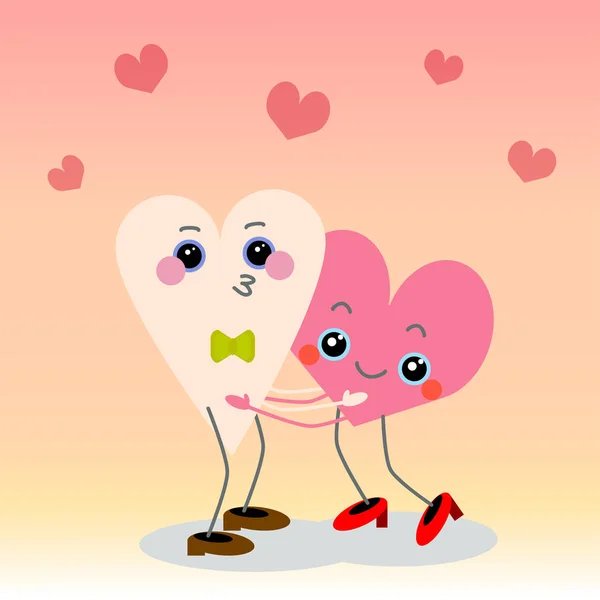 Vector Illustratie Liefde Cartoon Hart Valentijnsdag — Stockvector