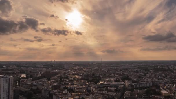 Time Lapse of Panoramic view on Berlin from 37th floor at picturesque sunset. — Stock Video