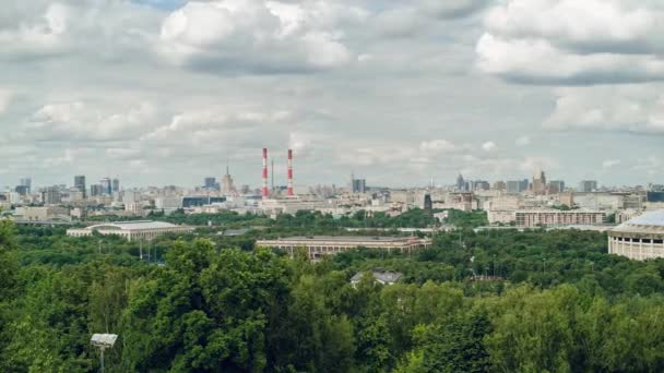 Utsikten over Moskva fra Sparrow Hills. Tidsforløp . – stockvideo