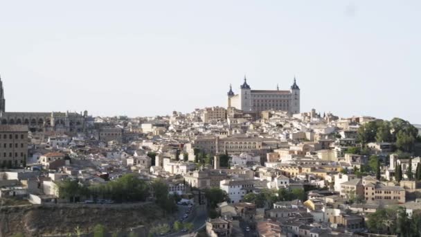 Toledo panoramischer Blick auf die Altstadt — Stockvideo