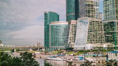 Moskova - Ağustos 28: Zaman atlamalı on 28 Ağustos 2017 Moscow City, Moskova, Rusya