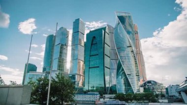 Moskova - Ağustos 28: Zaman atlamalı on 28 Ağustos 2017 Moscow City, Moskova, Rusya