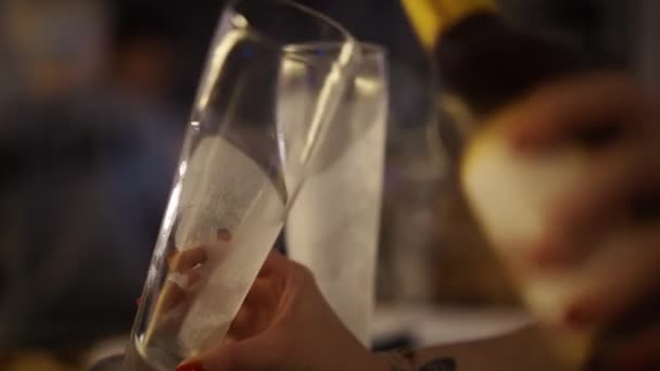 Woman bartender pouring beer in a glass — Stock Video