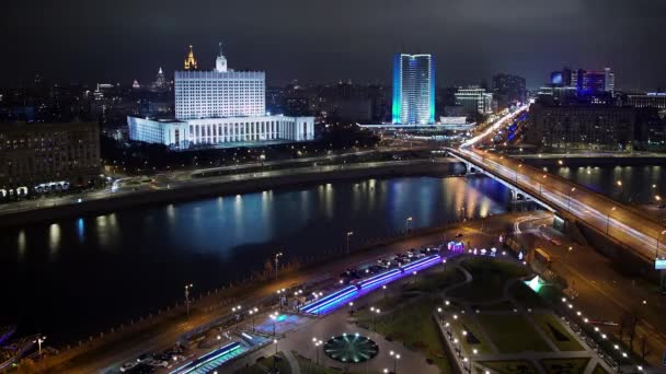 Gimbal timelapse shot of House of the Government in Moscow — Stock Video
