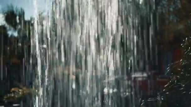 緑を背景に噴水ジェットの手持ち撮影 — ストック動画