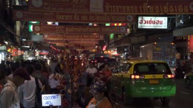 Bangkok, Tayland - Ocak 2020: Çin Mahallesi, Bangkok, Ocak 2020. Dünyayı tehdit eden yeni bir Asya virüsü çağı.. 