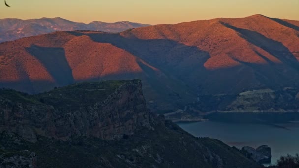Panoramablick auf die Sierra, Gebirgskette in Andalusien — Stockvideo
