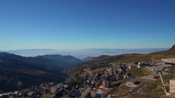 Gimbal shot panoramic view of Sierra, mountain range in Andalucia — стоковое видео