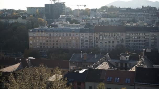 Este a városi régió összképe Budapesten — Stock videók