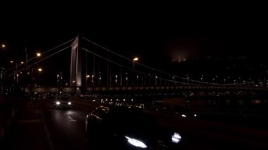 Pan shot left to right of the Elisabeth Bridge in Budapest