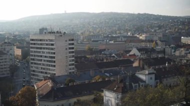Handheld shot of urban region in Budapest in evening