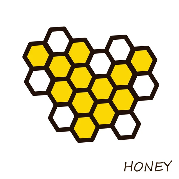 Honigwaben. Symbol für die Imkerei. Illustration zum Thema Bienenhaus und Biene. — Stockvektor