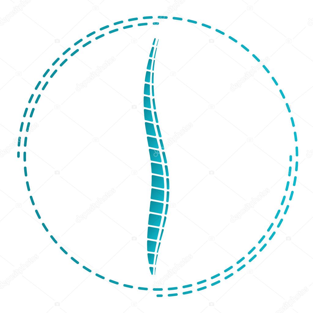 Logo of the doctor orthopedist. Symbol of Orthopedics Medicine. Icon Ridge. Vector