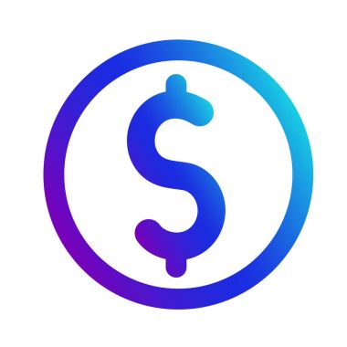 Simge para. Dolar işareti. Yazı tura semboldür.