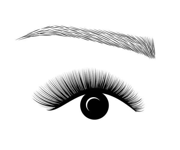 Logo Eyelash extension. A beautiful make-up. Mascara for volume and length. — Stock Vector