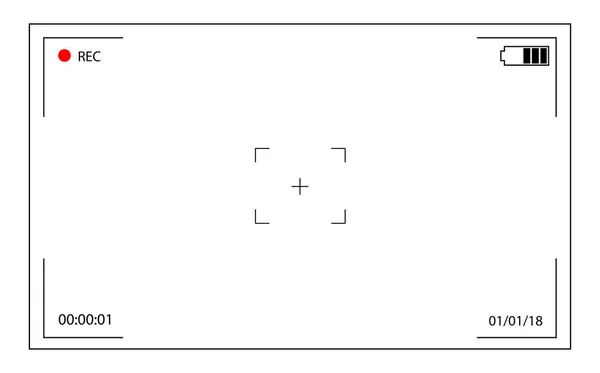 Capture d'écran du caméscope lors de l'enregistrement. écran de mise au point sur caméra — Image vectorielle