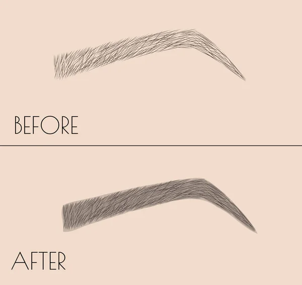 Kalıcı makyaj. Şekil ve kaşları boyama düzeltilmesi. Salon yordamı. microblading — Stok Vektör