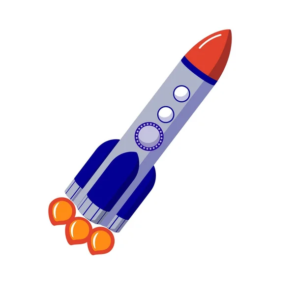 Fusée. vol dans l'espace. missile d'illustration astronomique — Image vectorielle