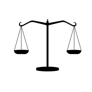 antika ağırlık silüeti. Terazi. Adaletin terazisi