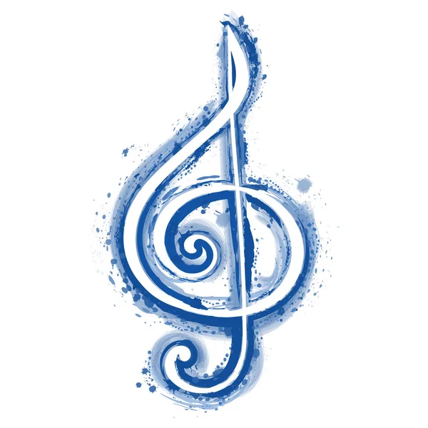 Aquarelle signe aigu clef pour un poster de concert musical — Image vectorielle