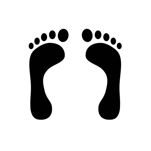 Silhouette of a footprint. Black foot print — Stock Vector