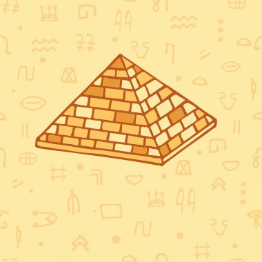 seamless pattern pyramid and Egyptian hieroglyphs. Ancient Egypt clipart