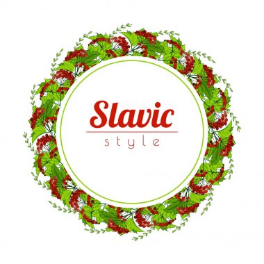 Slav süsleme ile kartopu kırmızı çilek demet.