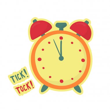 alarm clock make tick tock. Last minute symbol. Time is over clipart