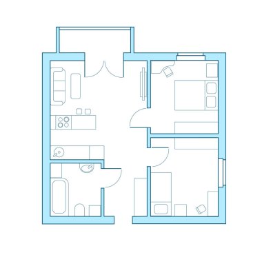 Daire düzeni. Ev dekorasyonu. Bir emlakçı aracılığıyla mülk satın almak..
