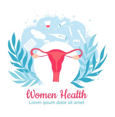 Jinekoloji ve kadın sağlığı. Jinekoloji kliniği. Vektör