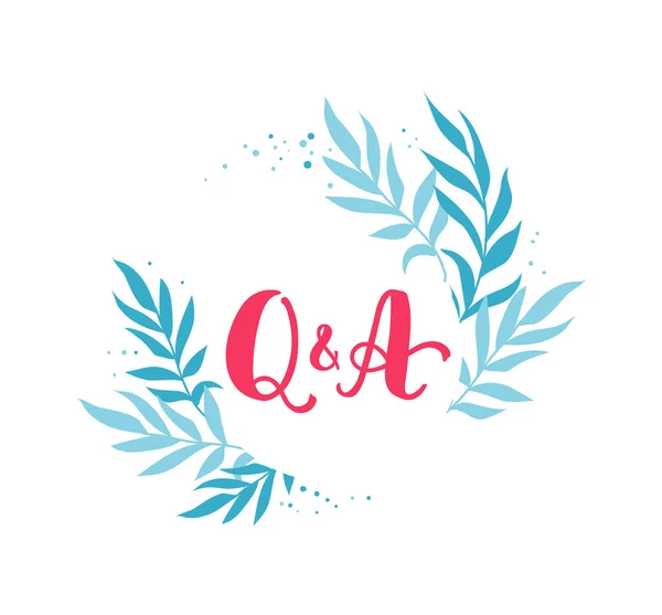 Q y A o letras de preguntas y respuestas. Plantilla de diseño de post en social para blog . — Archivo Imágenes Vectoriales