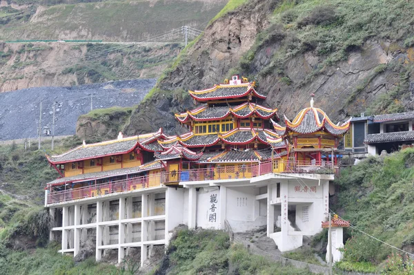 Uma Vista Antigo Templo Monastry Durante Manhã Songpan Província Sichuan — Fotografia de Stock