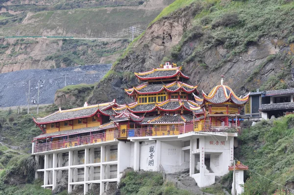 Uma Vista Antigo Templo Monastry Durante Manhã Songpan Província Sichuan — Fotografia de Stock