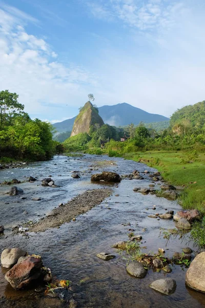 Der Fließende Saubere Fluss Bei Ngarai Sianok Westsumatra Indonesien Morgen — Stockfoto