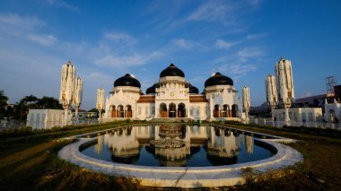 Baiturrahman Ulu Camii, Aceh, Endonezya inanılmaz görünümünü.