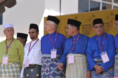 Pekan, Malezya - 28 Nisan: Başbakan Mohd Najib Abdul Razak üzerinde 28 Nisan 2018 Pekan, Pahang, Malezya yılında aday gün boyunca. O Meclis 14 genel seçimleri için 7 Nisan çözünmüş.