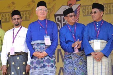 Pekan, Malezya - 28 Nisan: Başbakan Mohd Najib Abdul Razak üzerinde 28 Nisan 2018 Pekan, Pahang, Malezya yılında aday gün boyunca. O Meclis 14 genel seçimleri için 7 Nisan çözünmüş.