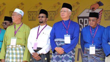 Pekan, Malezya - 28 Nisan: Başbakan Mohd Najib Abdul Razak üzerinde 28 Nisan 2018 Pekan, Pahang, Malezya yılında aday gün boyunca. O Meclis 14 genel seçimleri için 7 Nisan çözünmüş.