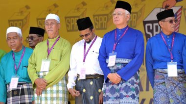 Pekan, Malezya - 28 Nisan: Başbakan Mohd Najib Abdul Razak üzerinde 28 Nisan 2018 Pekan, Pahang, Malezya yılında aday gün boyunca. O Meclis 14 genel seçimleri için 7 Nisan çözünmüş.