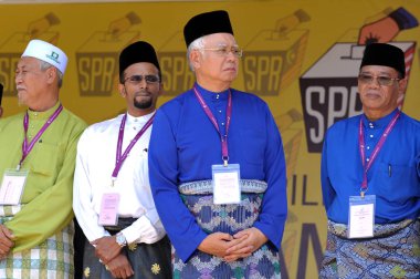 Pekan, Malezya - 28 Nisan: Başbakan Mohd Najib Abdul Razak üzerinde 28 Nisan 2018 Pekan, Pahang, Malezya yılında aday gün boyunca. O Meclis 14 genel seçimleri için 7 Nisan çözünmüş.