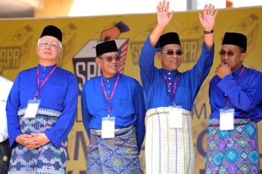 Pekan, Malezya - 28 Nisan: Başbakan Mohd Najib Abdul Razak üzerinde 28 Nisan 2018 Pekan, Pahang, Malezya yılında aday gün boyunca. O Meclis 14 genel seçimleri için 7 Nisan çözünmüş.