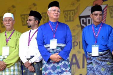 Pekan, Malezya - 28 Nisan: Başbakan Mohd Najib Abdul Razak üzerinde 28 Nisan 2018 Pekan, Pahang, Malezya yılında aday gün boyunca. O Meclis 14 genel seçimleri için 7 Nisan çözünmüş.