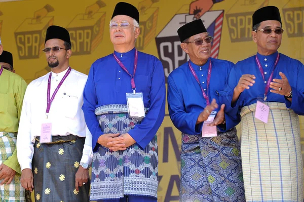 PEKAN, MALASIA - 28 DE ABRIL: El primer ministro Mohd Najib Abdul Razak durante el día de nominación el 28 de abril de 2018 en Pekan, Pahang, Malasia. Disuelve el parlamento el 7 de abril para la 14ª elección general . —  Fotos de Stock
