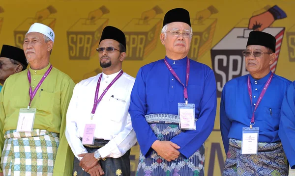 PEKAN, MALAYSIA - APRIL 28 : Prime minister Mohd Najib Abdul Razak during nomination day on April 28, 2018 in Pekan, Pahang, Malaysia. He dissolved parliament on April 7th for 14th general election. — Stock Photo, Image